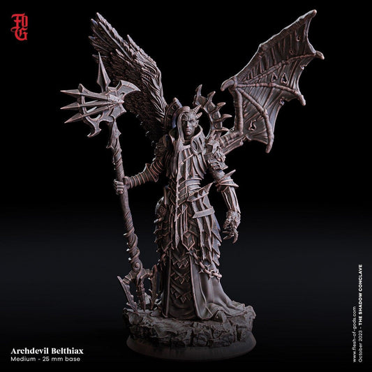 Archdevil Belthiax Demon Miniature | Female Archdevil Miniature for Your Dark Adventures | 32mm Scale or 75mm Scale - Plague Miniatures