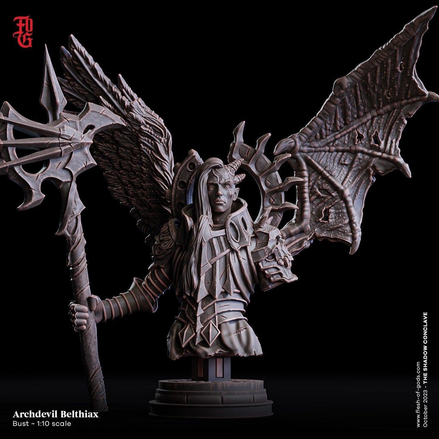 Archdevil Belthiax Demon Miniature | Female Archdevil Miniature for Your Dark Adventures | 32mm Scale or 75mm Scale - Plague Miniatures