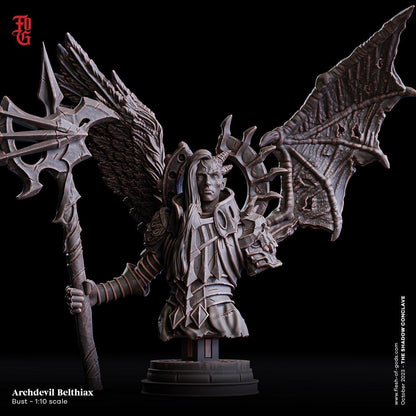 Archdevil Belthiax Demon Miniature | Female Archdevil Miniature for Your Dark Adventures | 32mm Scale or 75mm Scale - Plague Miniatures