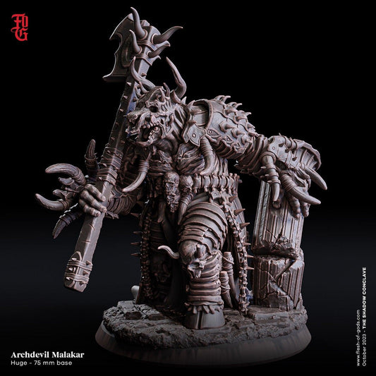 Archdevil Malakar, Large Monstrosity | The Demon Warrior of Dark Power | 75mm Base - Plague Miniatures shop for DnD Miniatures