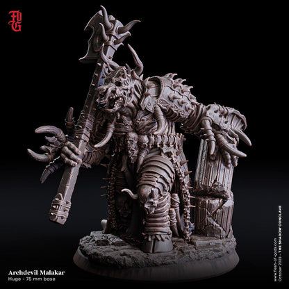 Archdevil Malakar, Large Monstrosity | The Demon Warrior of Dark Power | 75mm Base - Plague Miniatures