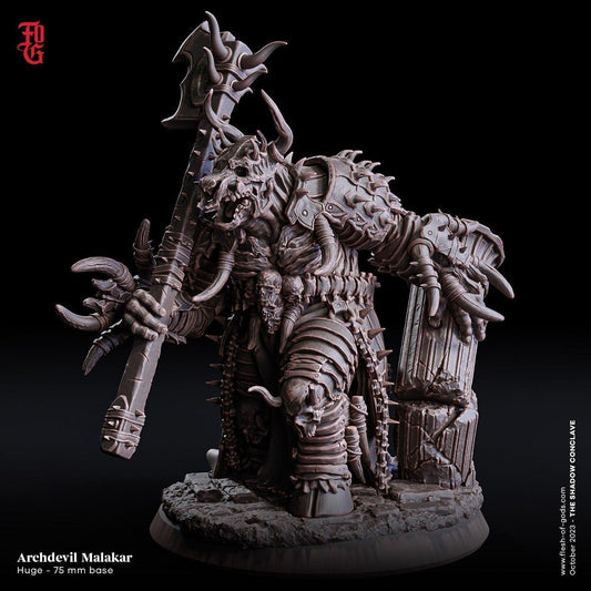 Archdevil Malakar, Large Monstrosity | The Demon Warrior of Dark Power | 75mm Base - Plague Miniatures