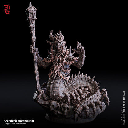 Archdevil Mammothar Miniature | Large Grotesque Fiend DnD Monster Figurine | 50mm Base - Plague Miniatures