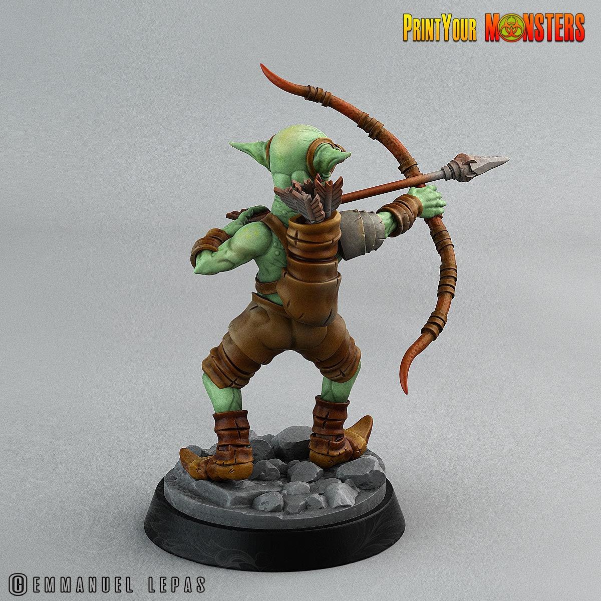 Archer Goblin Miniature | Menacing Monster Figurine - Plague Miniatures