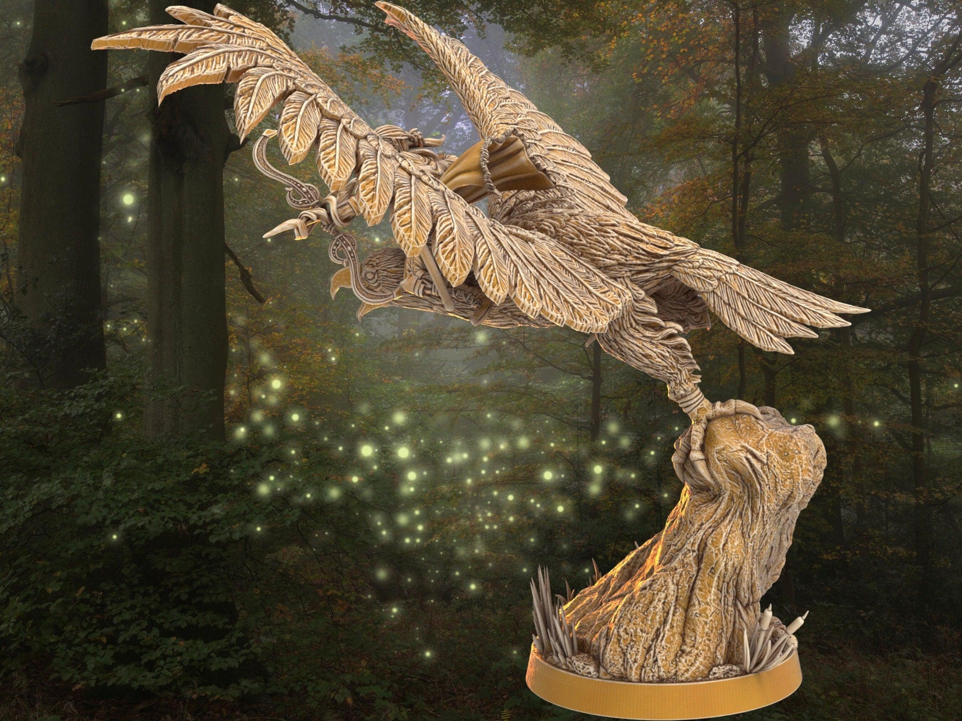 Archer miniature with eagle mount | Male Elf Archer | 32mm Scale DnD 5e | DnD ranger | DnD Miniature | Dungeons and Dragon Male Human Archer - Plague Miniatures