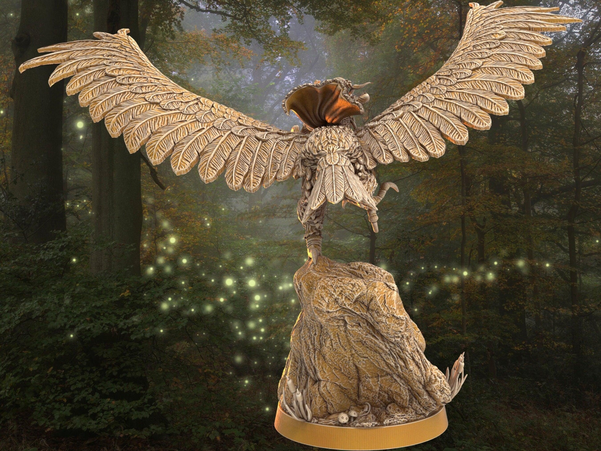 Archer miniature with eagle mount | Male Elf Archer | 32mm Scale DnD 5e | DnD ranger | DnD Miniature | Dungeons and Dragon Male Human Archer - Plague Miniatures