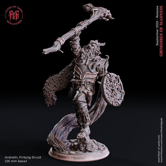 Ardreth, the Nature's Guardian Firbolg Druid Miniature | Dungeons and Dragons 5e | 32mm Scale - Plague Miniatures