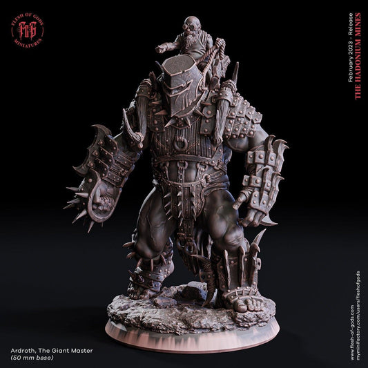 Ardroth, the Giant Master Miniature | Armored Troll, Giant Miniature for Wargaming | 50mm Base - Plague Miniatures