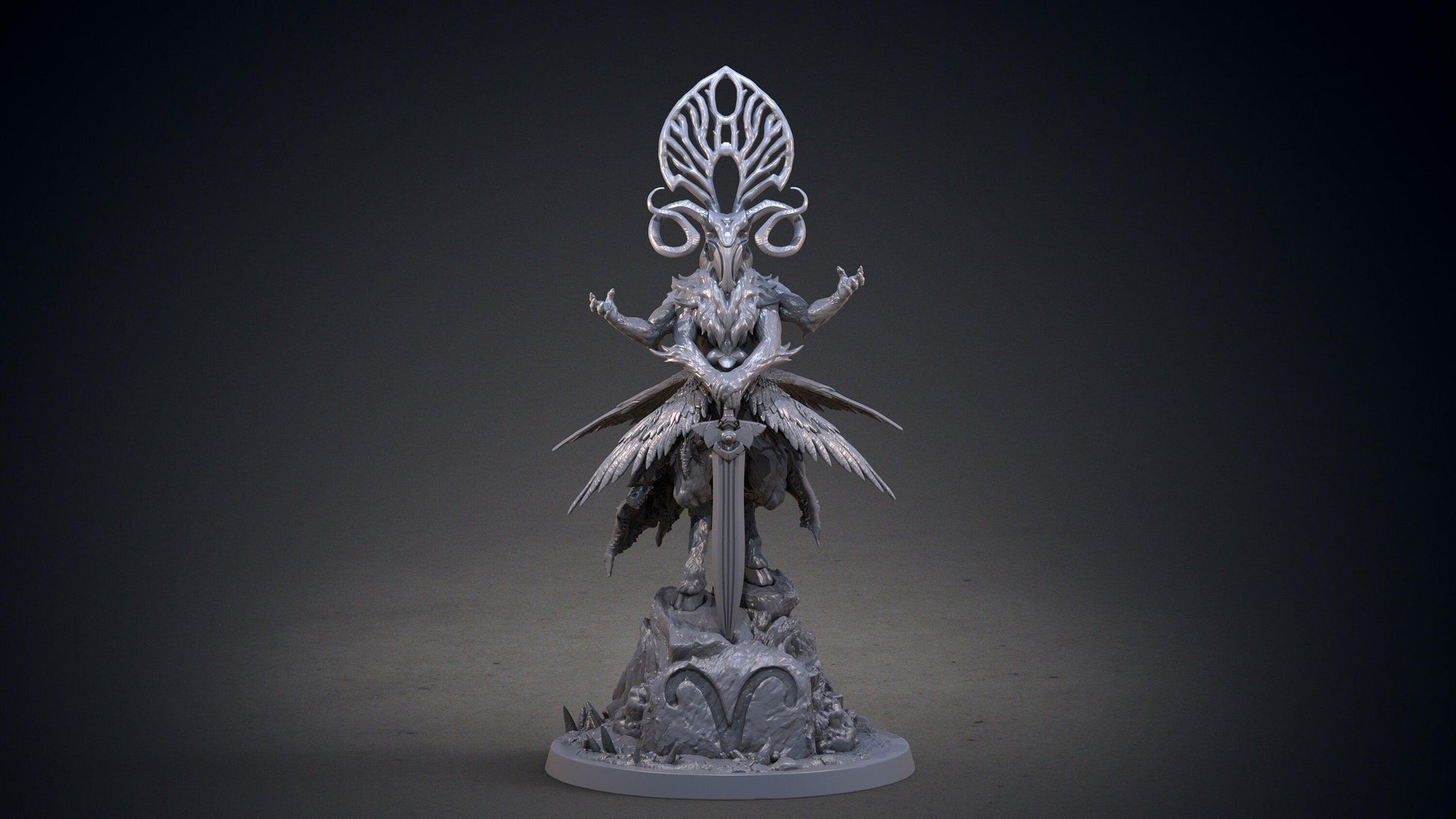 Aries Zodiac Miniature | Dynamic God for Tabletop Adventures | 32mm Scale - Plague Miniatures