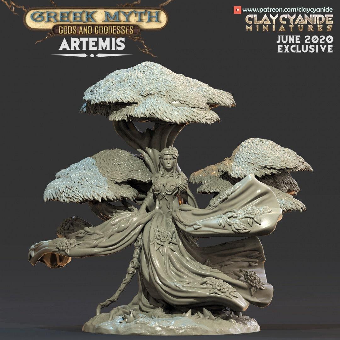 Artemis Miniature | Goddess of the Hunt and the Moon for Tabletop Adventures | 32mm Scale - Plague Miniatures
