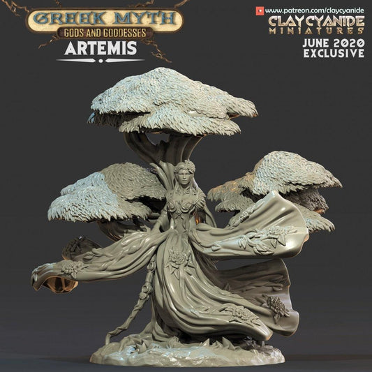 Artemis Miniature | Goddess of the Hunt and the Moon for Tabletop Adventures | 32mm Scale - Plague Miniatures