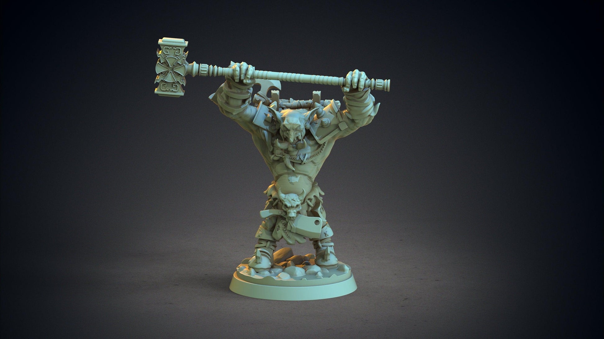 Astagor, the War Troll Raider Miniature | DnD Troll Figurine | 32mm Scale - Plague Miniatures