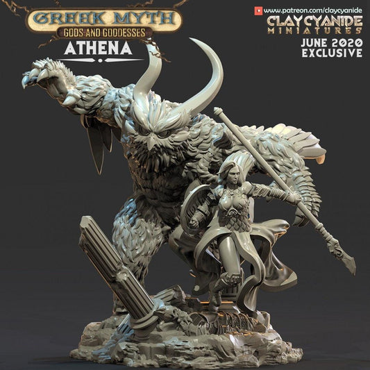 Athena Miniature | Clay Cyanide | Greek Myth | Tabletop Gaming | DnD Miniature | Dungeons and Dragons,DnD 5e - Plague Miniatures shop for DnD Miniatures