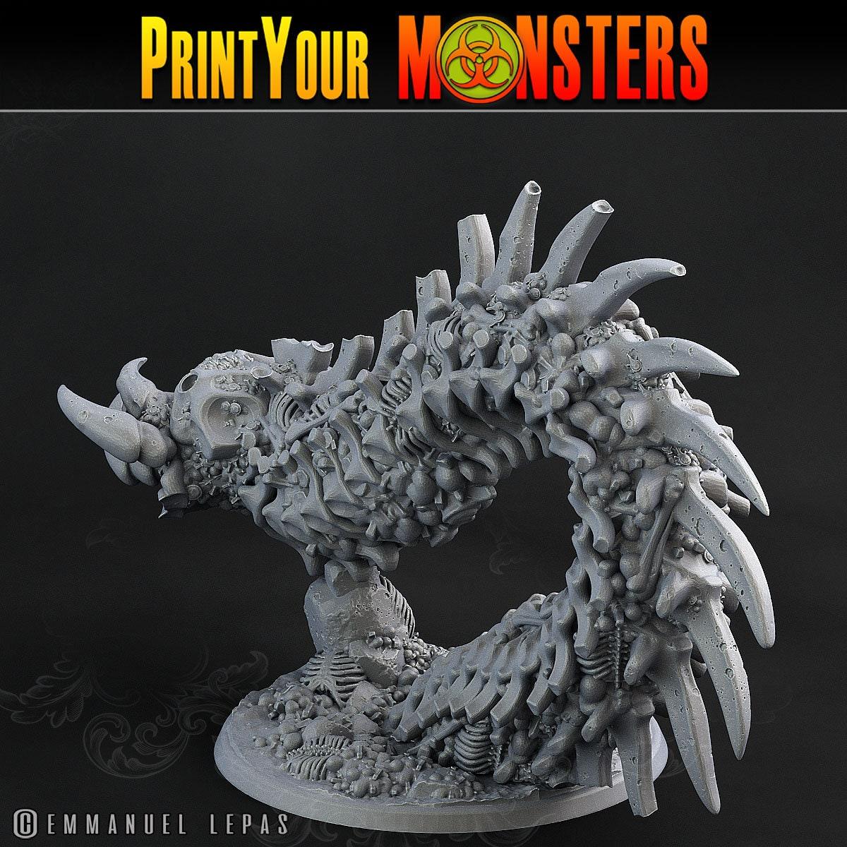 Attack Bone Worm Miniatures | DnD 5e Tabletop Gaming Figurines - Plague Miniatures