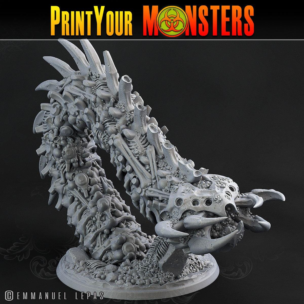 Attack Bone Worm Miniatures | DnD 5e Tabletop Gaming Figurines - Plague Miniatures