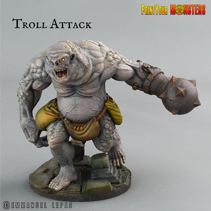 Attack Troll Miniature | Savage Monster Sculpture - Plague Miniatures