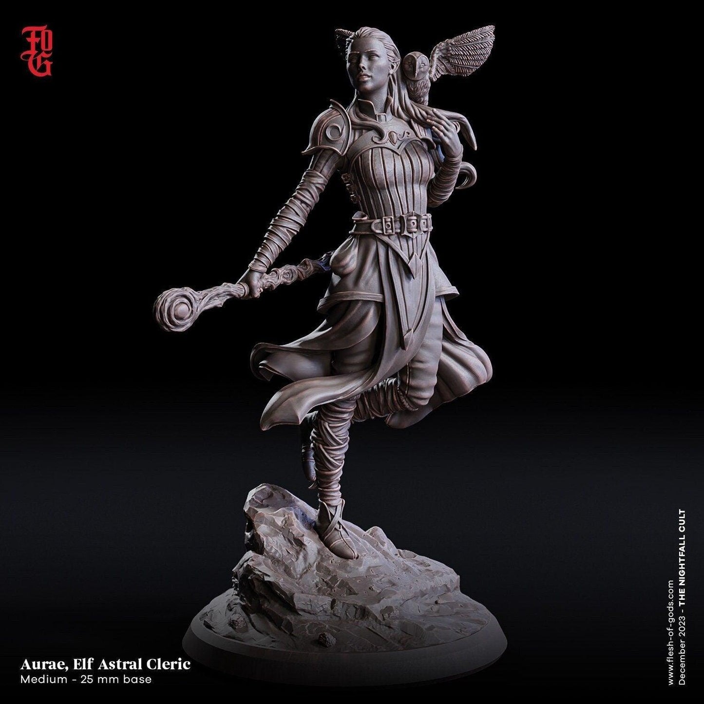 Aurae, Elf Astral Cleric Bust | DnD Spellcaster Healer Resin Statue - Plague Miniatures