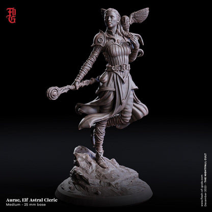 Aurae, Elf Astral Cleric Bust | DnD Spellcaster Healer Resin Statue - Plague Miniatures