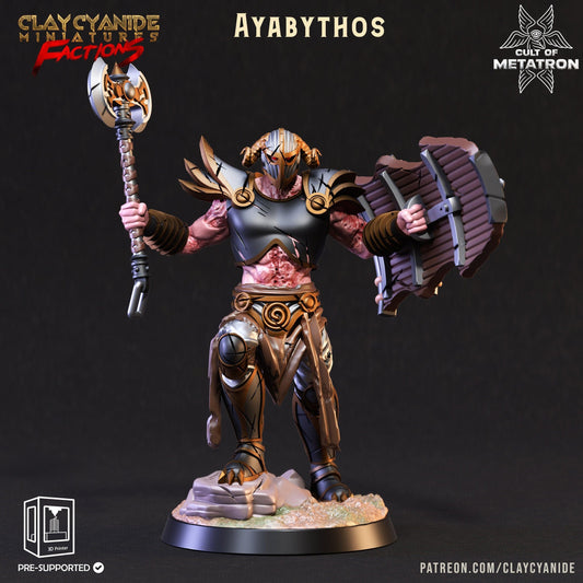 Ayabythos Demon Warrior Miniature | Infernal Might Unleashed | 32mm Scale - Plague Miniatures