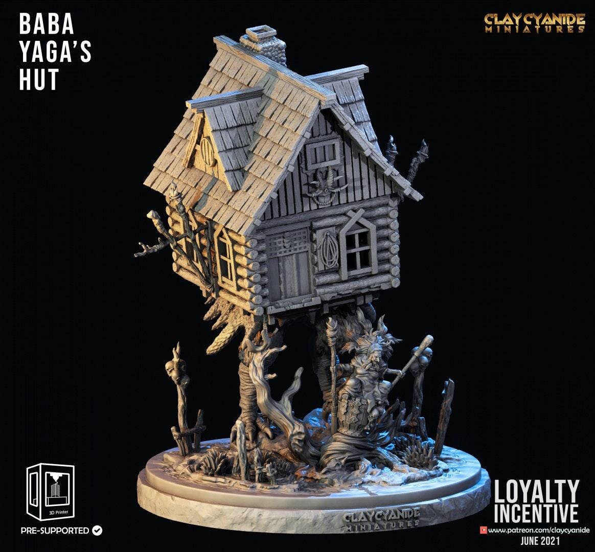 Baba Yaga's Hut Miniature | Enchanted Abode of the Wise Crone | 32mm Scale - Plague Miniatures