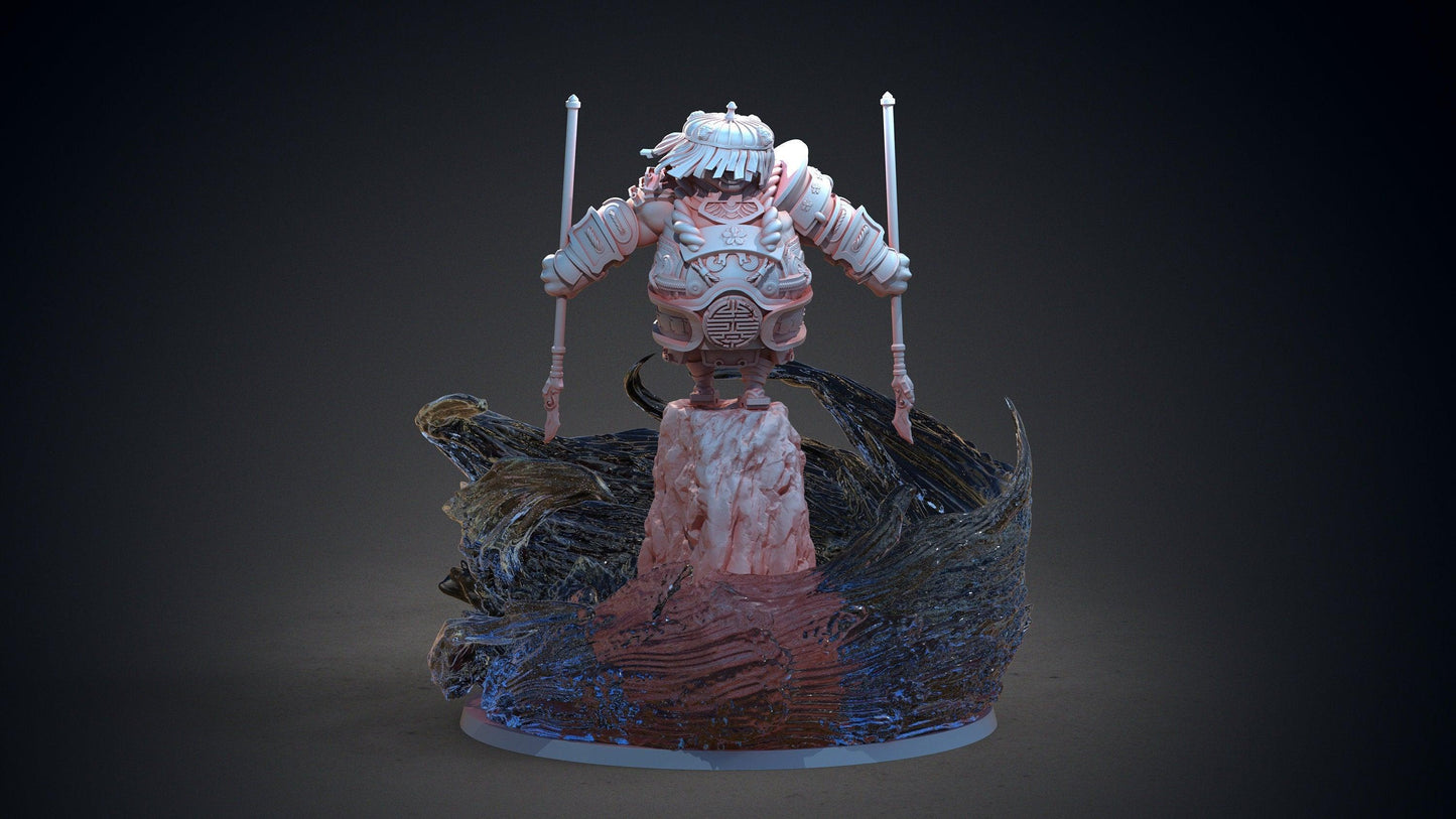 Bam-Bam Pandaren Miniature | Waterborne Warrior Boss for Tabletop RPGs | 32mm Scale - Plague Miniatures