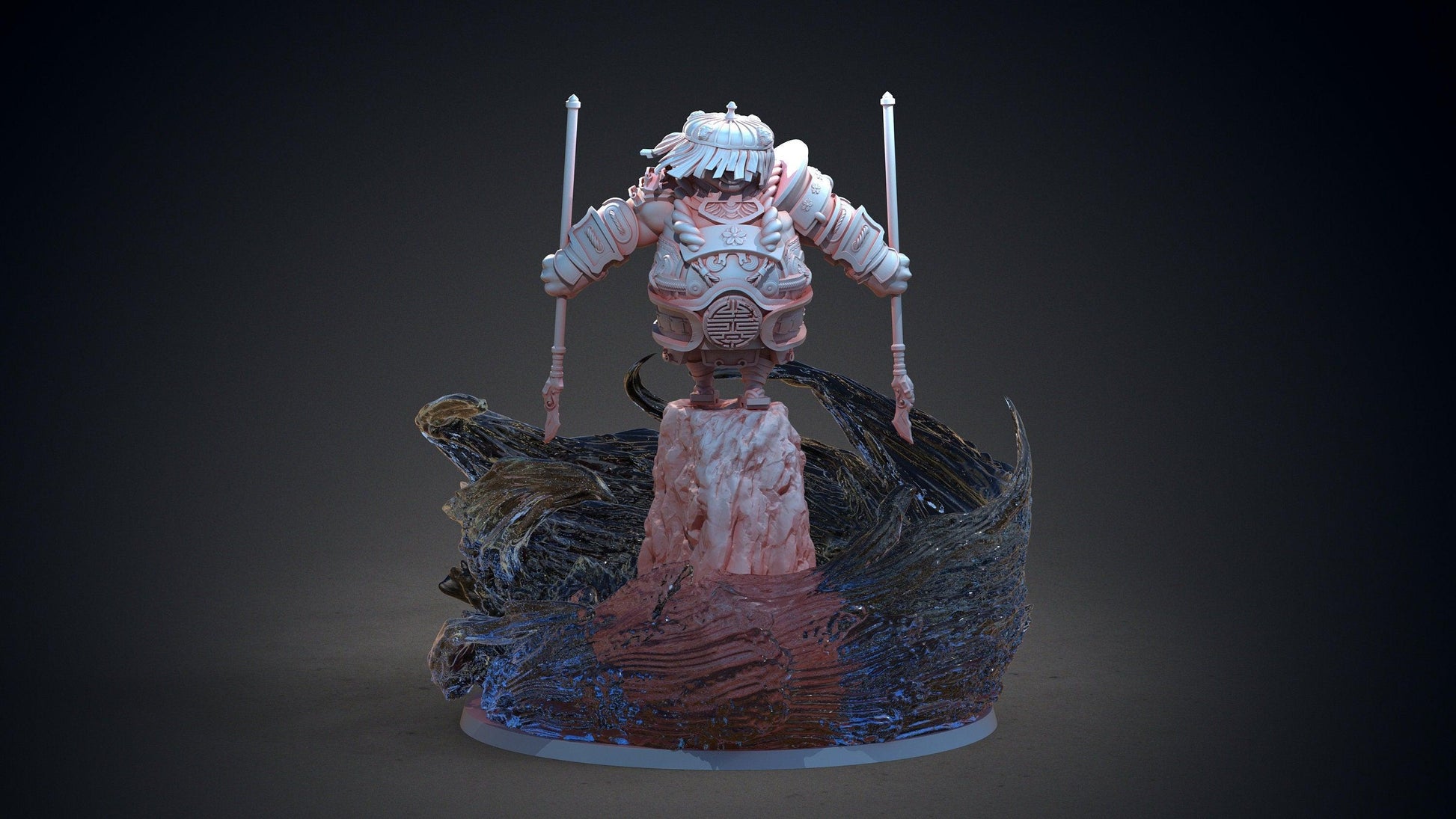 Bam-Bam Pandaren Miniature | Waterborne Warrior Boss for Tabletop RPGs | 32mm Scale - Plague Miniatures