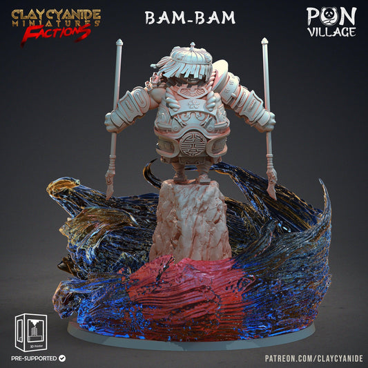 Bam-Bam Pandaren Miniature | Waterborne Warrior Boss for Tabletop RPGs | 32mm Scale - Plague Miniatures
