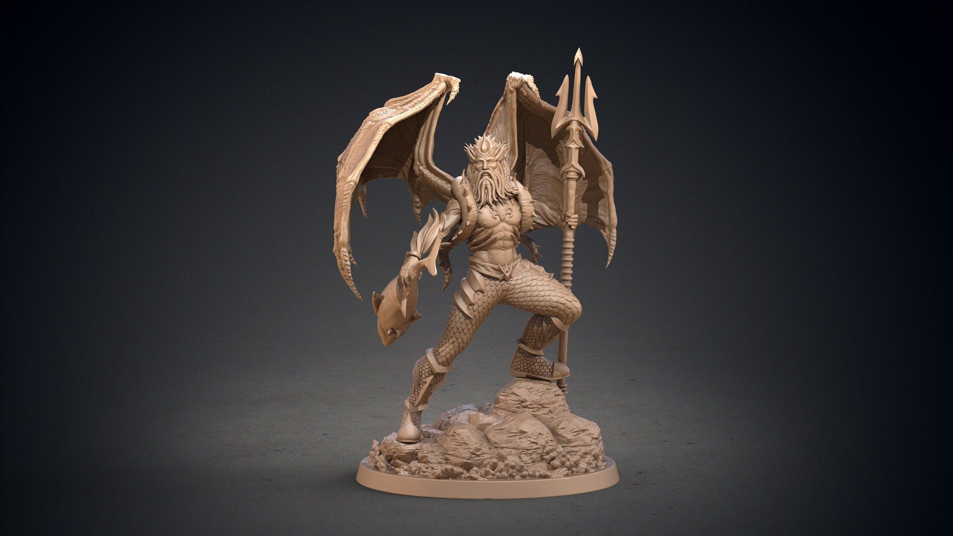 Bangputys Sea God Miniature | Mythical Monster for Tabletop Adventures | 32mm Scale - Plague Miniatures