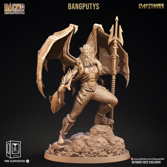 Bangputys Sea God Miniature | Mythical Monster for Tabletop Adventures | 32mm Scale - Plague Miniatures