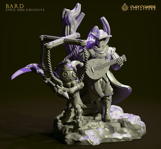 Bard Miniature - DnD Bard Figure | DnD 5e Miniature for Dungeons and Dragons | 32mm scale - Plague Miniatures