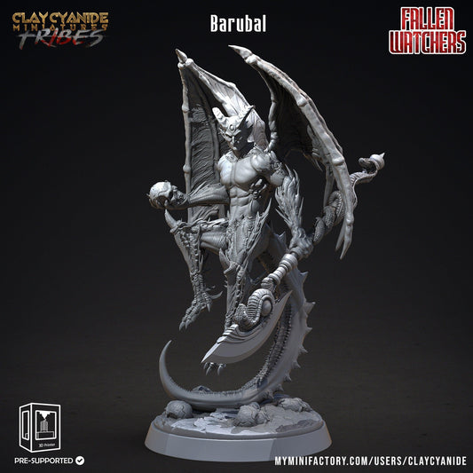 Barubal the Winged Abyss Miniature | Demon Figure for Tabletop Gaming | 32mm Scale - Plague Miniatures