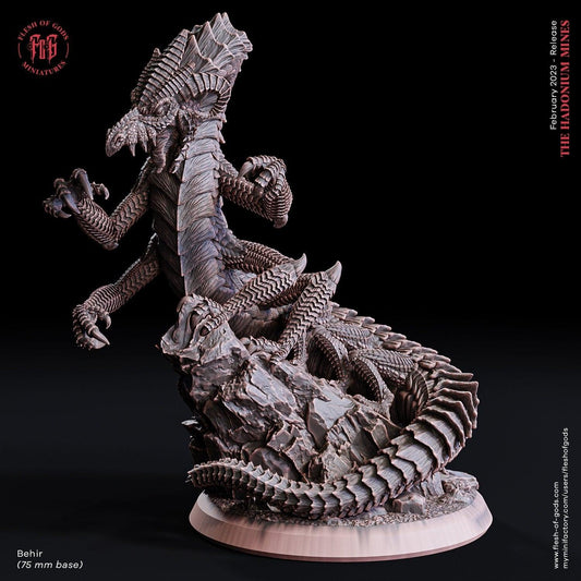 Behir Monster Miniature | Large Figure for DnD 5e and Dungeons and Dragons | 75mm Base - Plague Miniatures