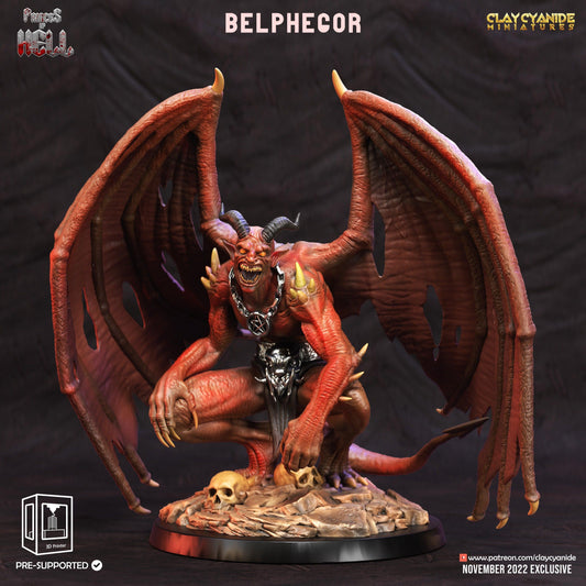 Belphagor Miniature | Winged Fiend of Malevolent Flight | 32mm Scale - Plague Miniatures