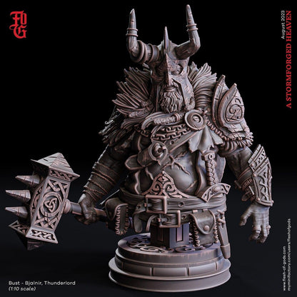 Bjalnir, Thunderlord Viking Bust | Norse God of Thunder in Majestic Resin - Plague Miniatures