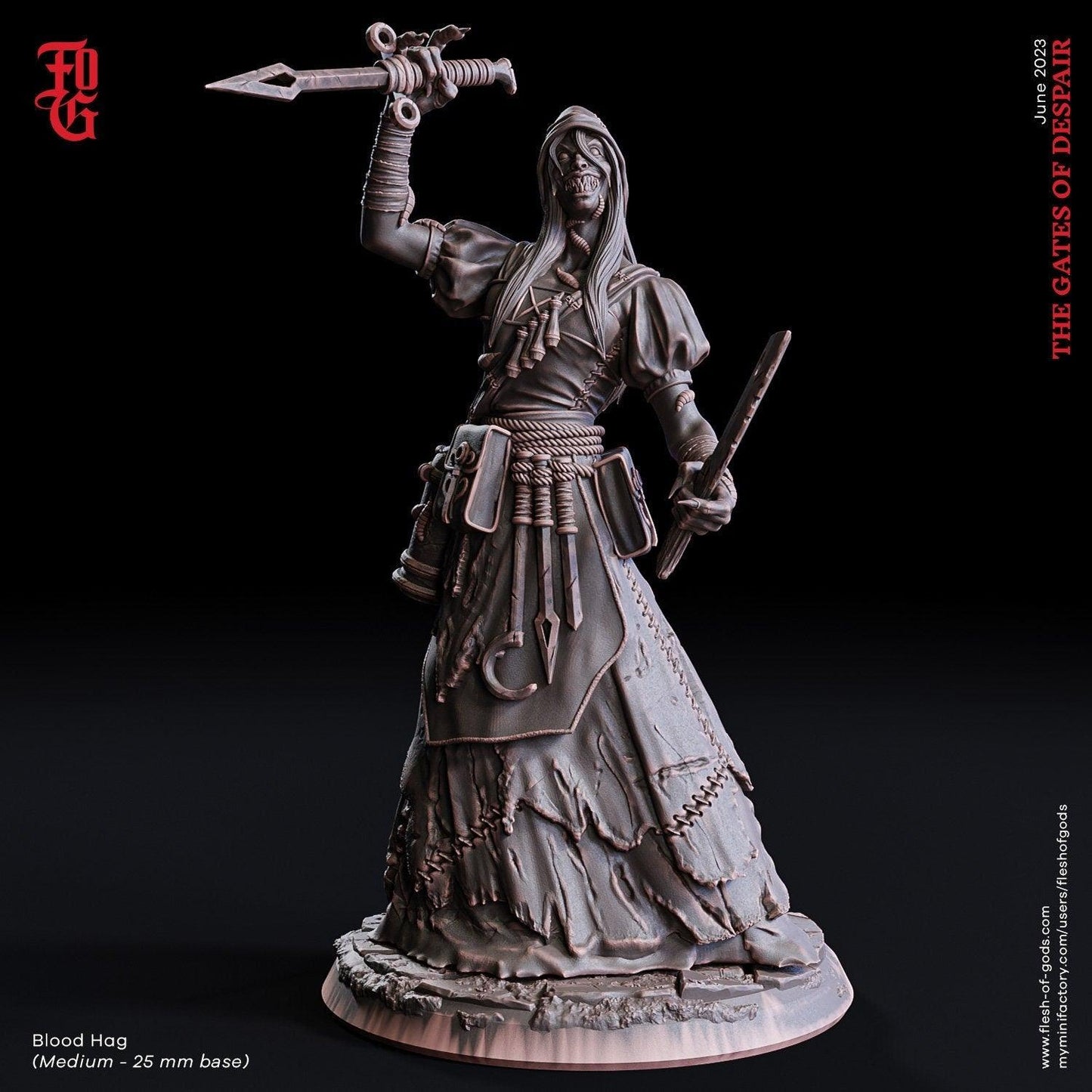 Blood Hag Bust | Witch Statue Tabletop Gaming Figure | Dungeons and Dragons DnD 5e - Plague Miniatures shop for DnD Miniatures