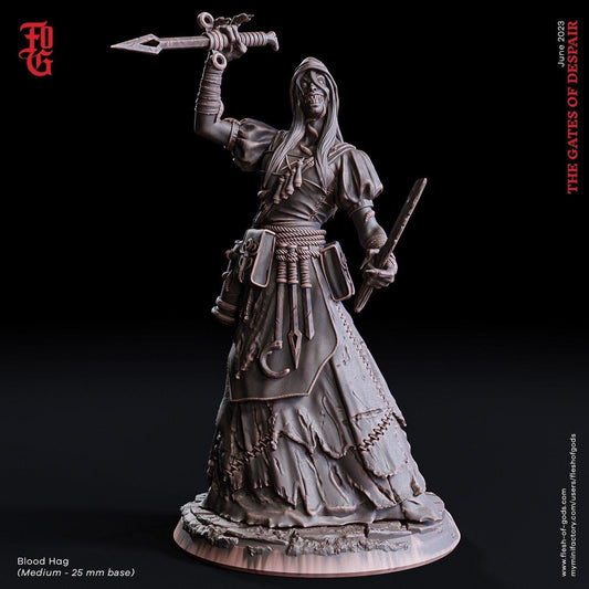 Blood Hag Miniature | Witch Figurine Dungeons and Dragons DnD 5e | 32mm Scale - Plague Miniatures