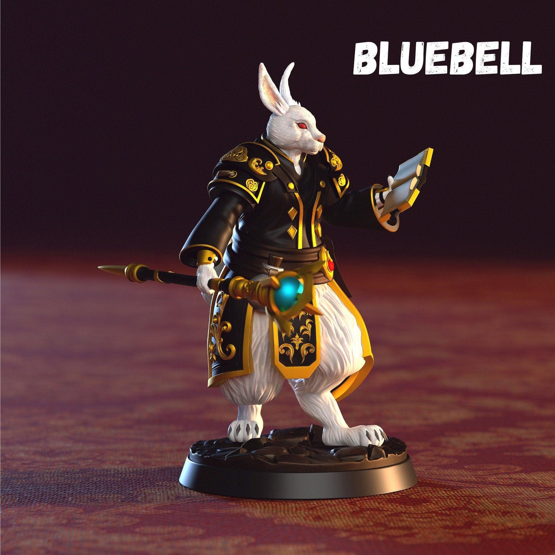 Bluebell Harengon Miniature | Scholar Rabbitfolk Figurine for Tabletop Gaming | 32mm Scale - Plague Miniatures