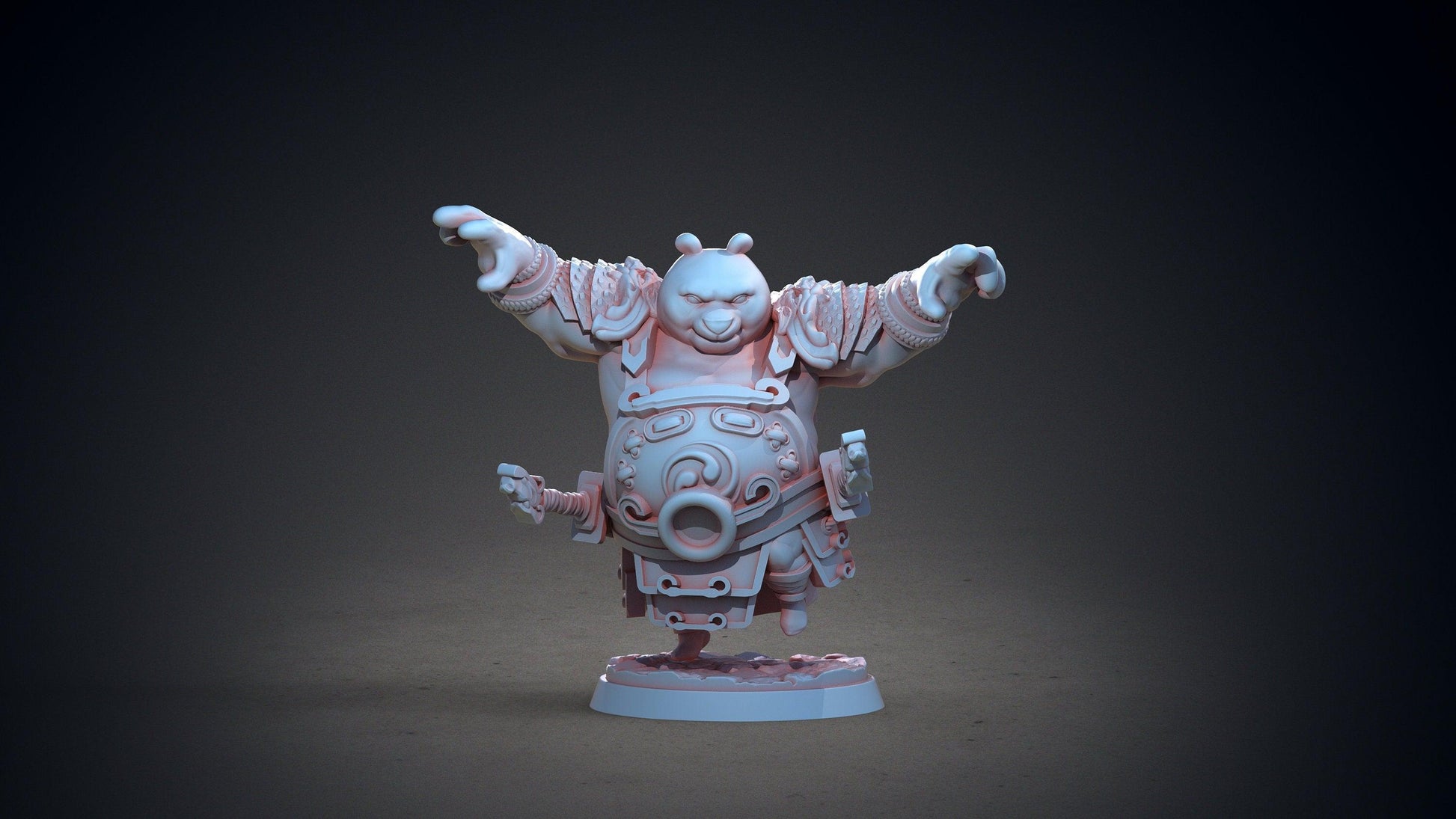 Bo-Bo Pandaren Miniature | Pandafolk Adventurer for Tabletop RPGs | 32mm Scale - Plague Miniatures