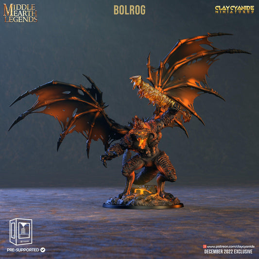Bolrog Monster Miniature - Epic Fantasy Figure for Dungeons and Dragons | 32mm Scale - Plague Miniatures shop for DnD Miniatures