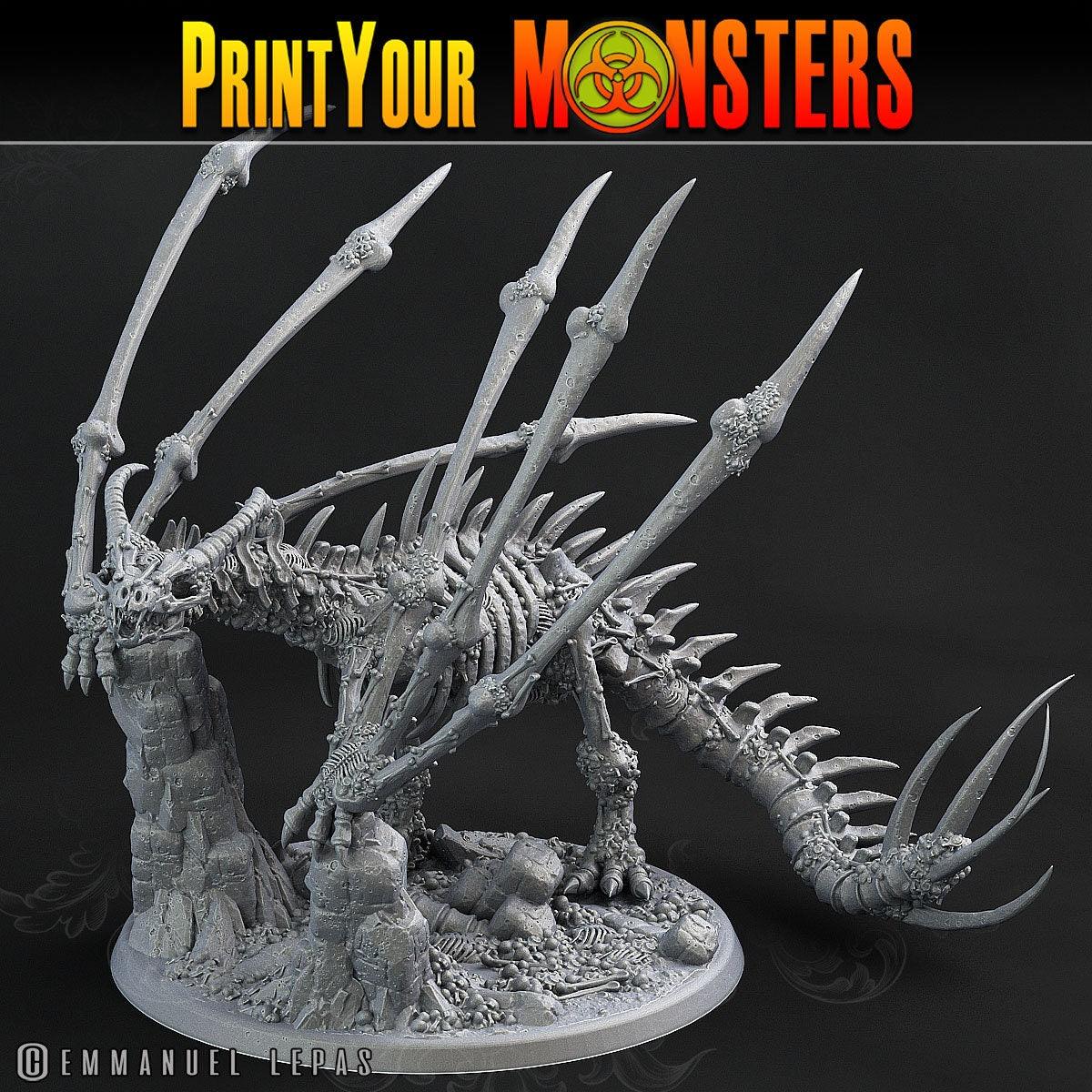 Bone Dragon Miniature | DnD 5e Tabletop Figurine - Plague Miniatures