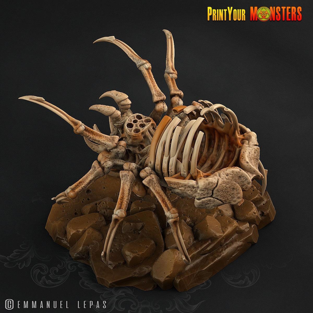 Bone Spider Miniature | Undead Arachnid DnD Figurine | 50mm Base - Plague Miniatures