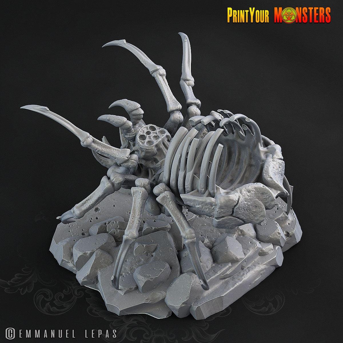 Bone Spider Miniature | Undead Arachnid DnD Figurine | 50mm Base - Plague Miniatures