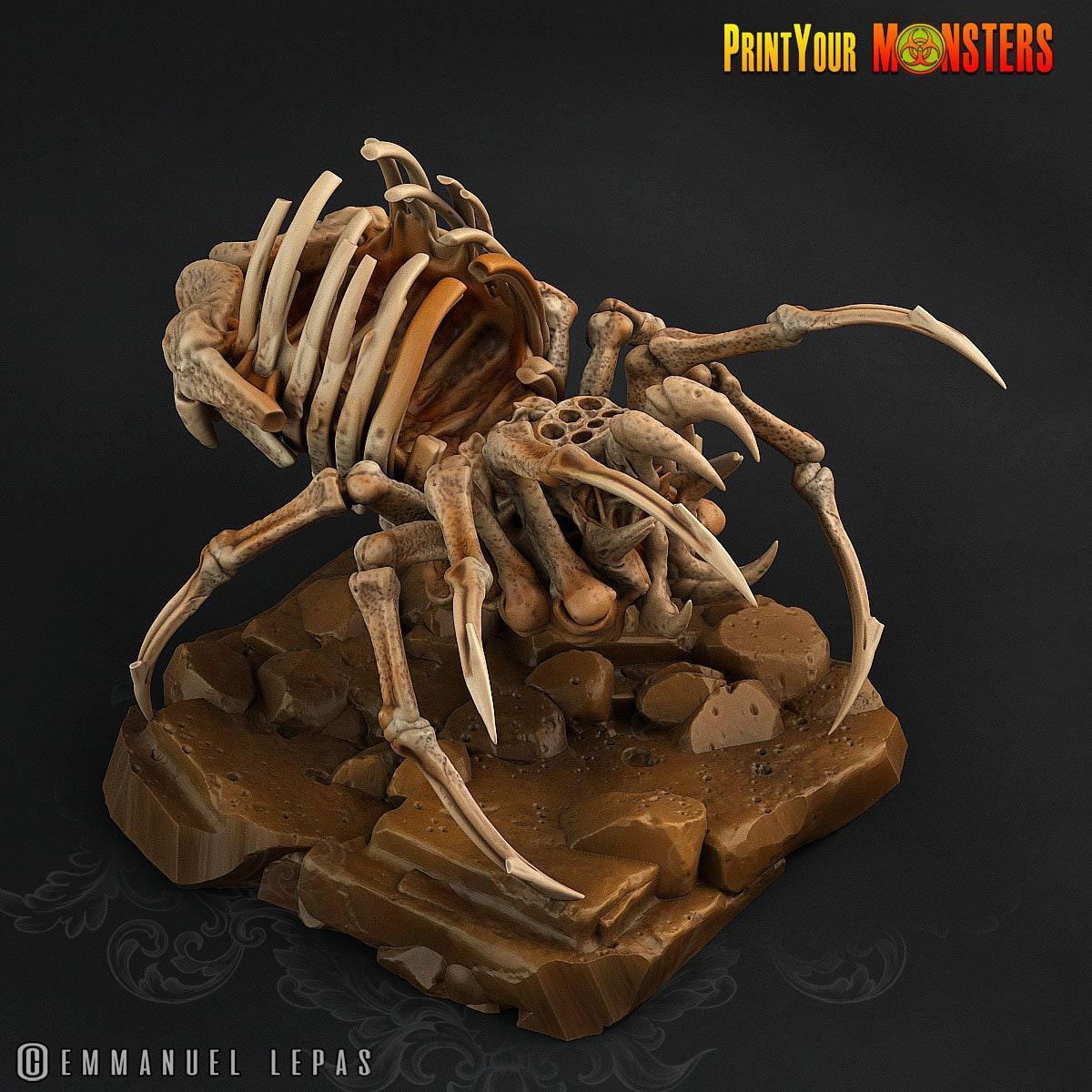 Bone Spider Miniature | Undead Arachnid DnD Figurine | 50mm Base - Plague Miniatures