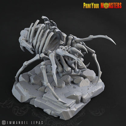 Bone Spider Miniature | Undead Arachnid DnD Figurine | 50mm Base - Plague Miniatures