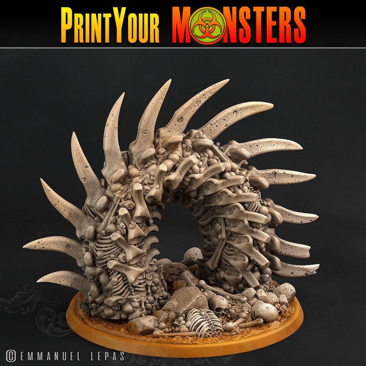 Bone Worm Body Miniature | Dungeons and Dragons Bone Miniature - Plague Miniatures