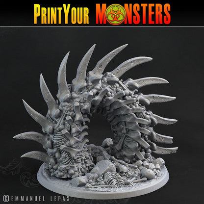 Bone Worm Body Miniature | Dungeons and Dragons Bone Miniature - Plague Miniatures