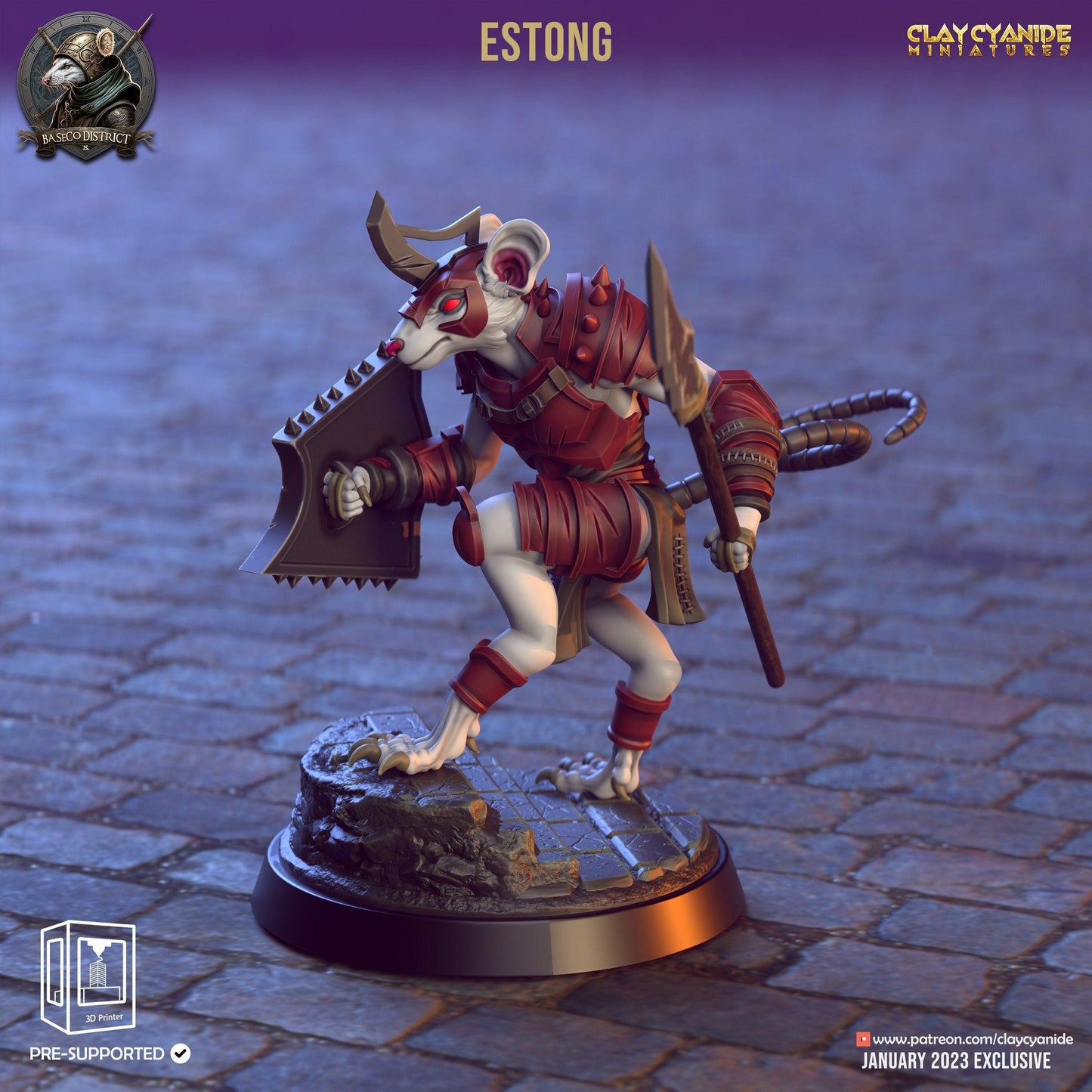 Borga, Burat Knight Ratmen Miniature | Dual-Blade Skaven Warrior for DnD | 32mm Scale - Plague Miniatures