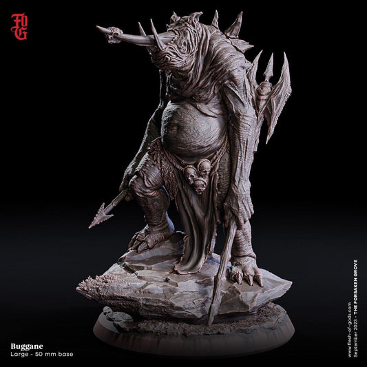 Buggane Miniature | Massive Rhino-like DnD Monster for Large-Scale Battles | 50mm Base - Plague Miniatures