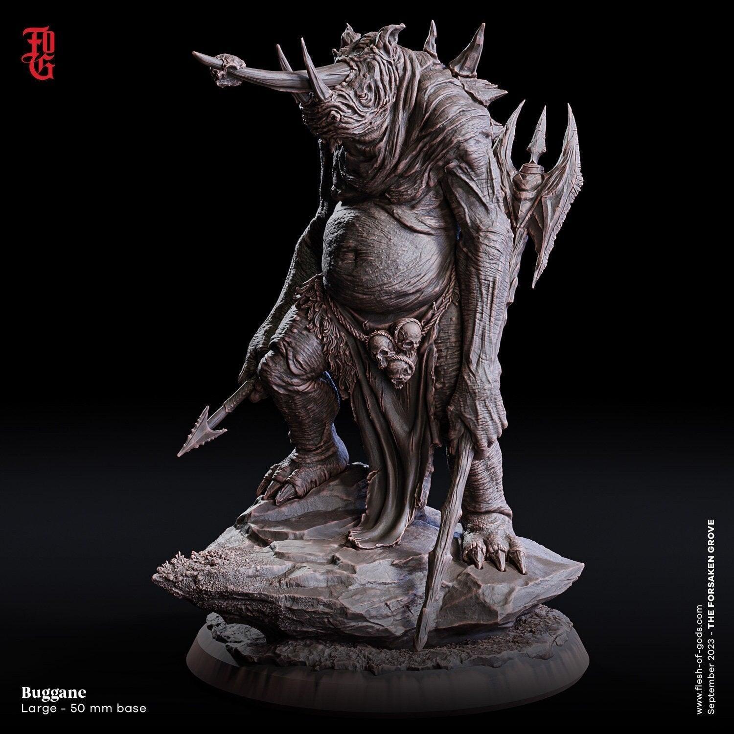 Buggane Miniature | Massive Rhino-like DnD Monster for Large-Scale Battles | 50mm Base - Plague Miniatures