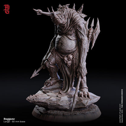 Buggane Miniature | Massive Rhino-like DnD Monster for Large-Scale Battles | 50mm Base - Plague Miniatures